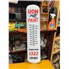 Image 1 : VINTAGE LION BRAND PAINT ADVERTISING THERMOMETER - METAL!