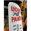 Image 6 : VINTAGE LION BRAND PAINT ADVERTISING THERMOMETER - METAL!