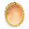 Image 2 : Vintage 14k Yellow Gold Carved Shell Cameo Fancy Twisted Wire Brooch Pin Pendant