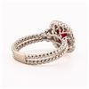 Image 2 : 1.21 ctw BURMA Ruby and 0.27 ctw Diamond 18K White Gold Ring (GIA CERTIFIED)