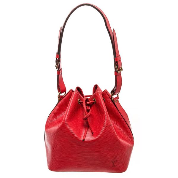 Louis Vuitton Red Epi Leather Petit Noe Bucket Bag