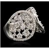 Image 2 : 14KT White Gold 3.81 ctw Diamond Ring