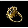 Image 3 : 14KT Yellow Gold 7.38 ctw Tanzanite and Diamond Ring