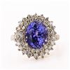 Image 1 : 6.06 ctw Tanzanite and 1.24 ctw Diamond 14K White Gold Ring