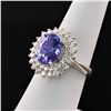 Image 3 : 6.06 ctw Tanzanite and 1.24 ctw Diamond 14K White Gold Ring