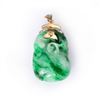 Image 1 : Chinese Carved Jadeite Toggle Mounted in 18K Yellow Gold