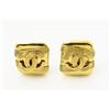 Image 1 : Chanel Gold-tone Metal CC Logo Square Clip-on Earrings