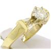 Image 3 : 14k Yellow Gold 0.91 ctw Round Diamond Solitaire Channel Baguette Engagement Rin