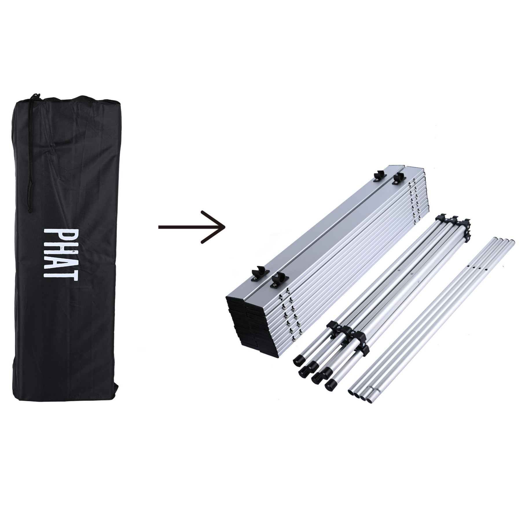 Portable Rectugaler Table Group of 3 Folding Portable Aluminum Rectangle Camping Tables - PT ...