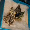 Image 2 : Two maple leaf broaches - 14kt gold pin & plated brooch - value $280