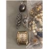 Image 2 : Group of assorted jewelry - includes pearl necklaces / watches / marcasite & black onyx brooch etc