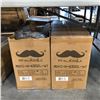 Image 2 : Moustache - Group of 2 High Back Bar Stools Adjustable Swivel Barstool Counter Stool Bonded-Leather 