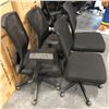 Image 2 : Group of 4 office chairs - includes 2 black mesh armless task chairs & 2 ergonomic office chairs