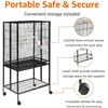 Image 2 : Bird Cage with Rolling Stand and Storage Shelf