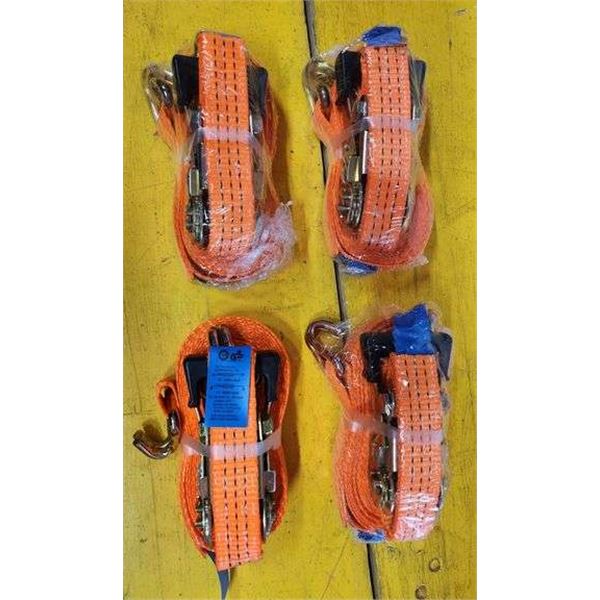 1.5" Ratchet Tie Down Straps (4)-Unused