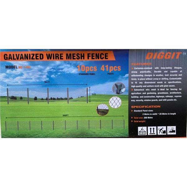 2023 Diggit Galvanized Wire Mesh Fence-Unused