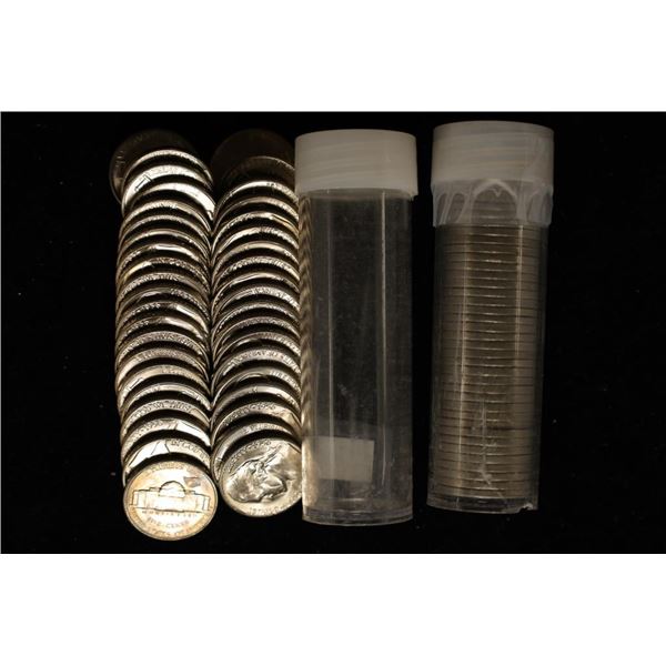 2 SOLID DATE ROLLS OF JEFFERSON NICKELS: 1954-S &