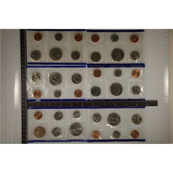 6 PARTIAL US MINT "P" UNC SETS: 1986, 2-1989, 1996