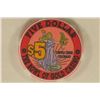 Image 2 : $5 THE BOWL OF GOLD CASINO CHIP. CRIPPLE CREEK, CO