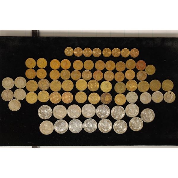 75 ASSORTED MEXICO CENTAVOS: 8-1960'S  ONE CENTAVO