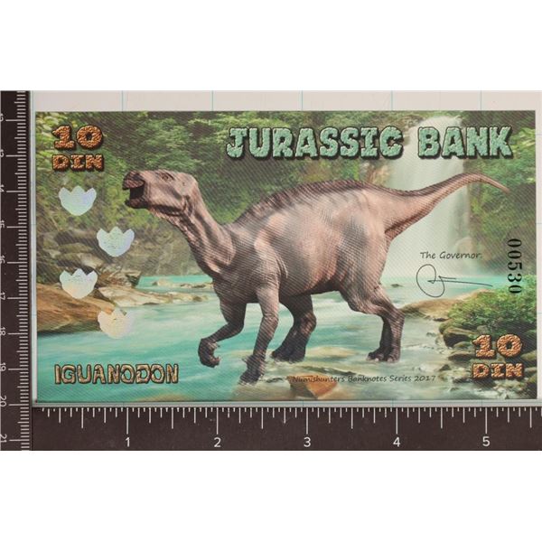 2017 JURASSIC 10 DIN BANK NOTE CRISP UNC POLYMER