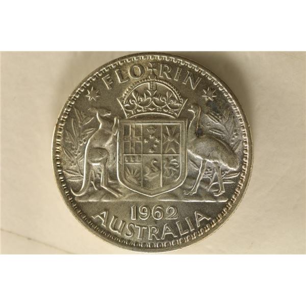 1962 AUSTRALIA SILVER FLORIN BRILLIANT UNC