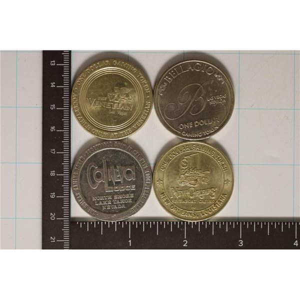 4-METAL $1 GAMING TOKENS: THE VENETHIAN, THE