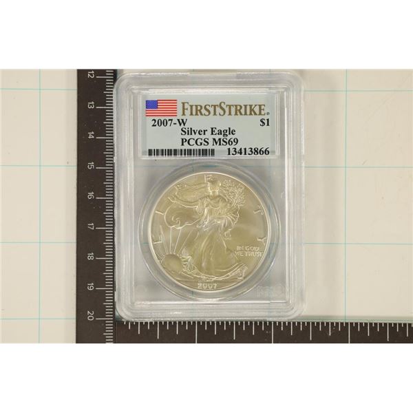 2007-W AMERICAN SILVER EAGLE PCGS MS69
