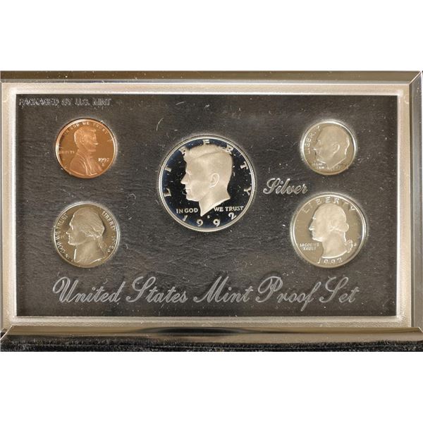 1992 US SILVER PREMIER PROOF SET (WITH BOX)