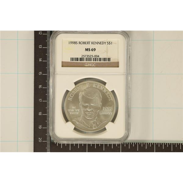 1998-S US SILVER DOLLAR ROBERT KENNEDY NGC MS69