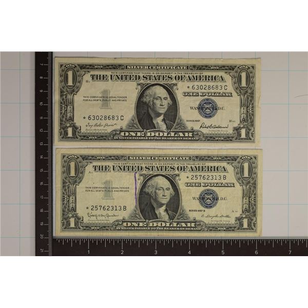1957 & 1957-B US $1 SILVER CERTIFICATE STAR NOTES