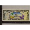 Image 2 : 2009 ONE DISNEY DOLLAR COLORIZED CRISP BILL