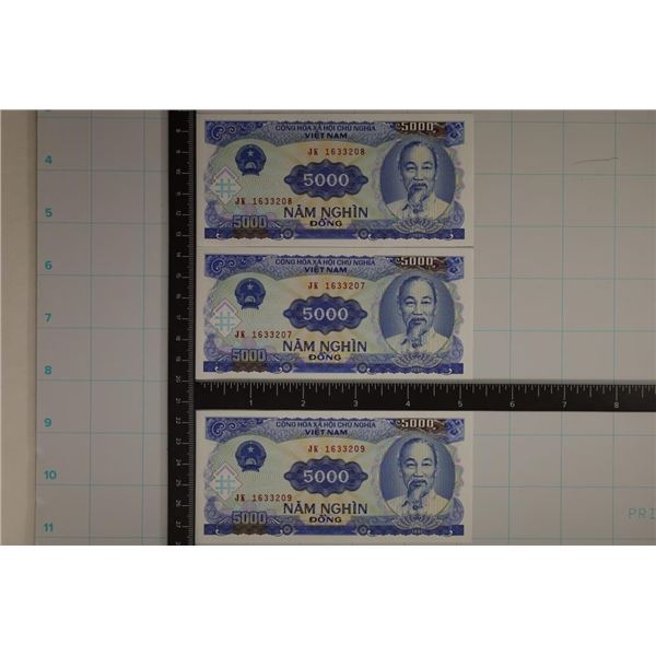 3-1991 VIETNAM 5000 DONG CRISP UNC COLORIZED