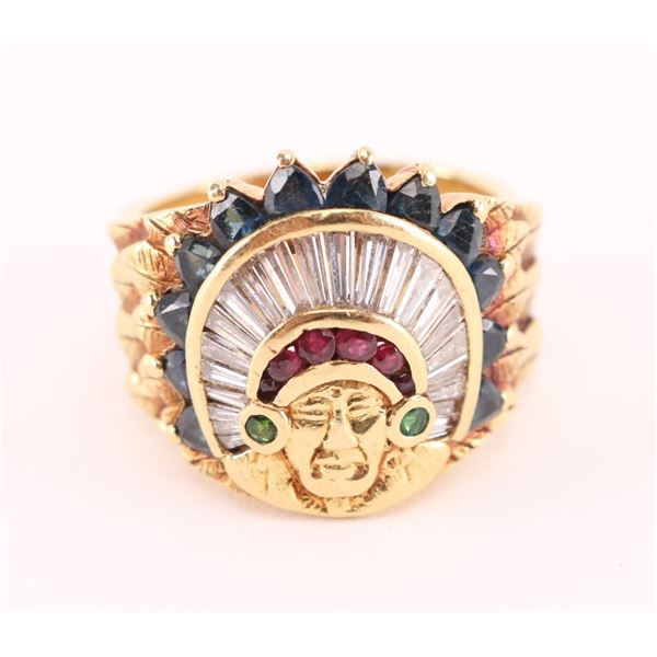 Bohlin 18K Gold Indian Chief Ring