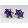 Image 2 : Spectacular Amethyst and Diamond Earrings