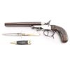 Image 3 : Belgian Double Barrel Pistol & Knife Set .44 Cal.