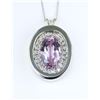 Image 1 : Stunning Pink Kunzite and Diamond Pendant