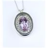 Image 3 : Stunning Pink Kunzite and Diamond Pendant