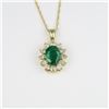 Image 1 : Radiant Vivid Emerald & Diamond Pendant