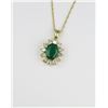 Image 2 : Radiant Vivid Emerald & Diamond Pendant