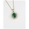 Image 3 : Radiant Vivid Emerald & Diamond Pendant