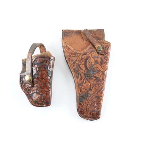 Lot of 2 Tooled Holsters