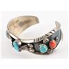 Image 2 : Vintage Navajo Turquoise & Coral Cuff