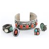 Image 1 : Lot of 4 Navajo Rings & Navajo Cuff