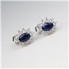 Image 2 : Beautiful Blue Sapphire and Diamond Earrings