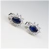 Image 3 : Beautiful Blue Sapphire and Diamond Earrings