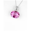 Image 2 : Lovely Created Pink Sapphire and Diamond