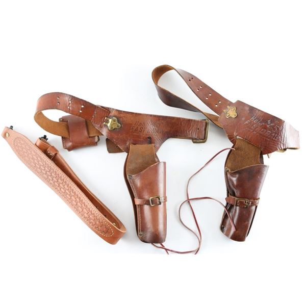 Lot of Right hand Fast Draw gun belts and sling