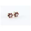 Image 2 : Garnet Floral Stud Earrings