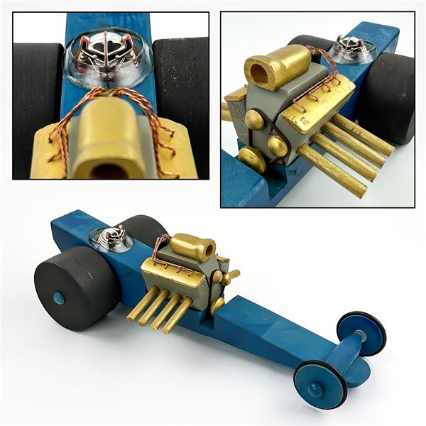 HAND CRAFTED WOODEN DRAG RACER DRAGSTER TOY